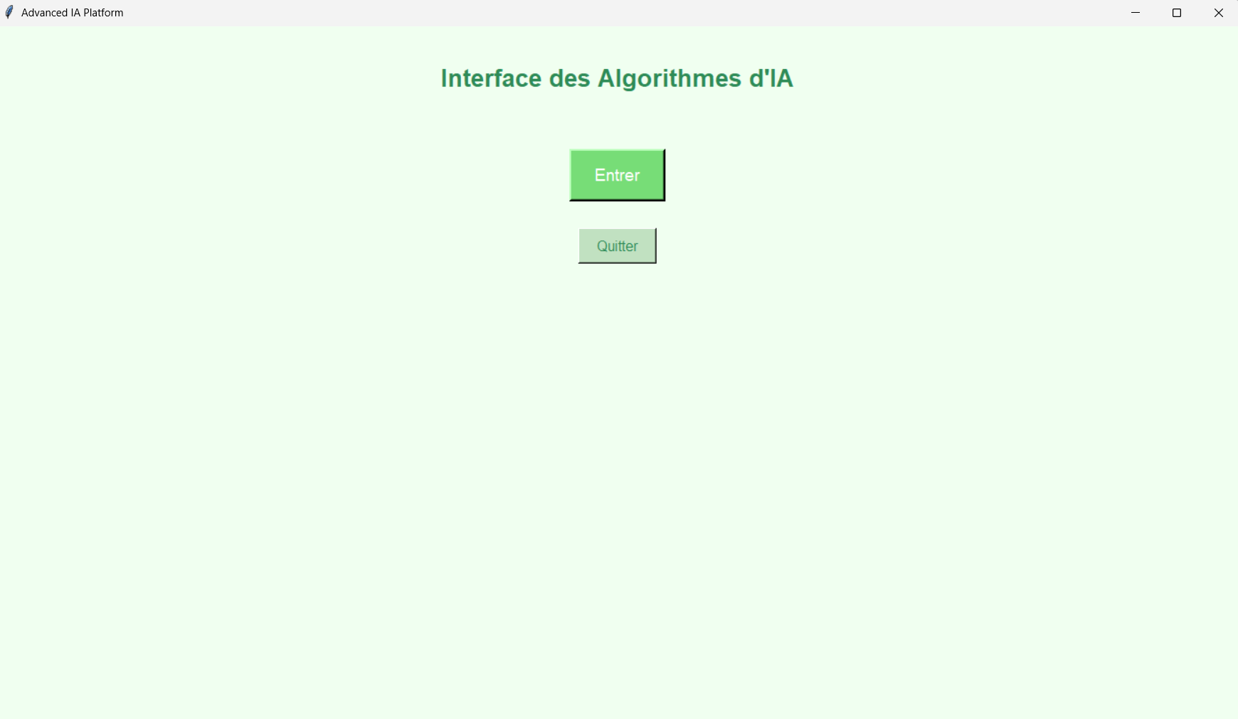 Interface de l'application IA Desktop
